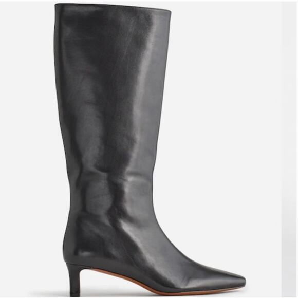 Madewell Dimes Tall Boots 6 Knee High Black NWT Heel NR831 Leather Prep Academia - Picture 4 of 7